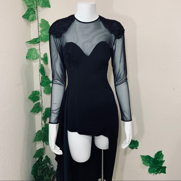 SOLD Betsy & Adam Vintage 90’s Sheer Dress - Picture 4 of 12